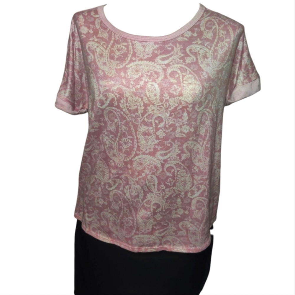 Lucky Brand Pink Paisley Top XL